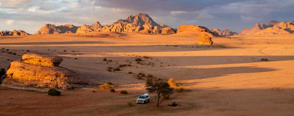 View over a desert landscape near Tabuk